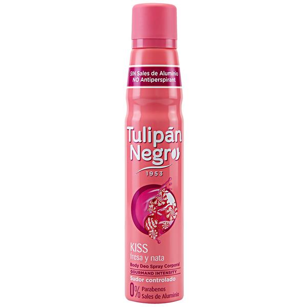 Deodorant Spray Kiss Crema de Capsuni pentru Femei Tulipan Negro, 200 ml esteto.ro