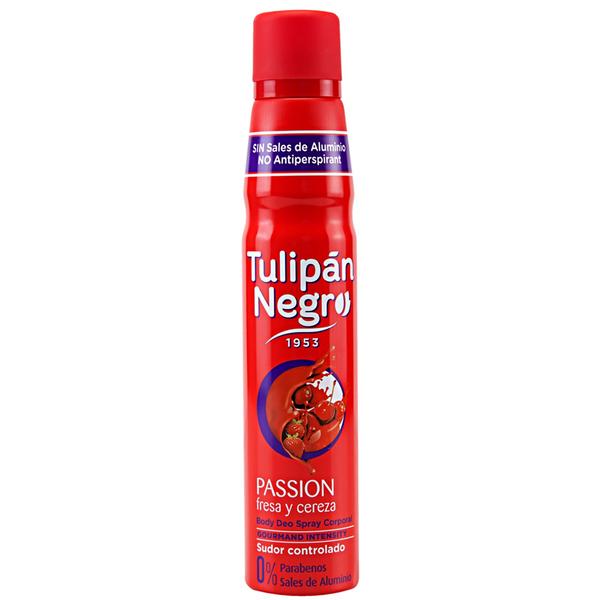 Deodorant Spray Passion Capsuni si Cirese pentru Femei Tulipan Negro, 200 ml 200 poza noua reduceri 2022
