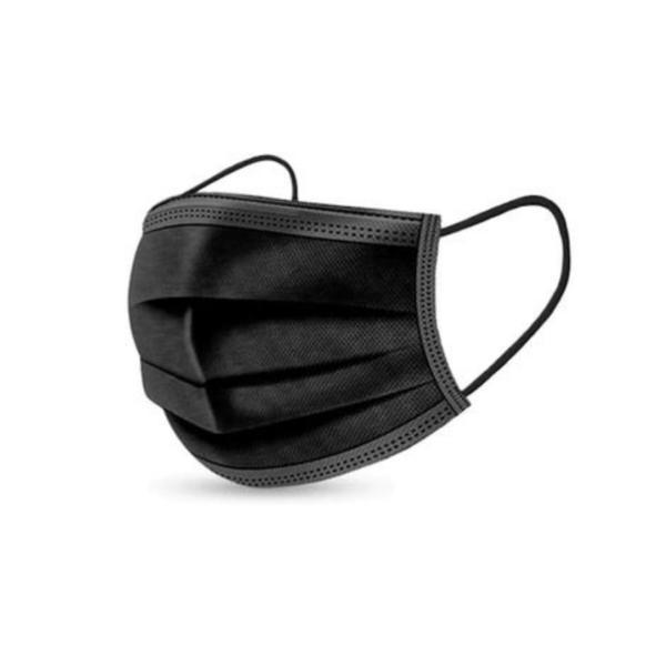 Set de 50 de masti protectie negre premium evolution , 3 straturi, 3 pliuri de unica folosinta, negre
