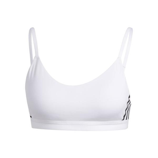 Bustiera femei adidas all me 3-stripes fl2378, l, alb