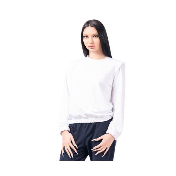 Bluză cu pernițe la umeri lazo, alba, masura 2xl