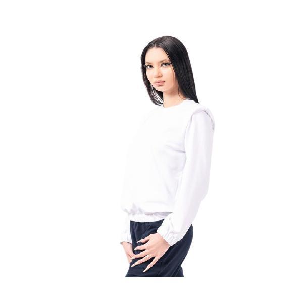 Bluză cu pernițe la umeri lazo, alba, masura 3xl