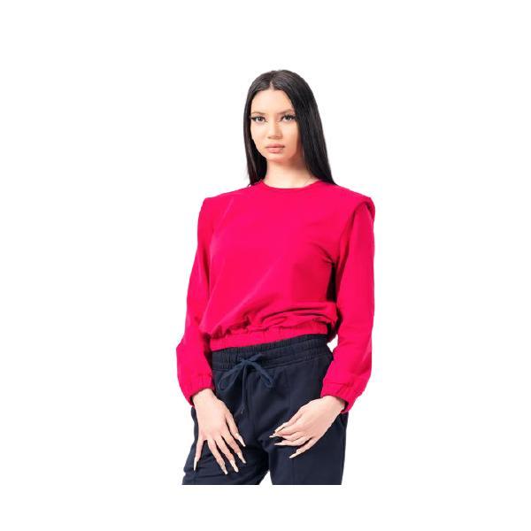 Bluză cu pernițe la umeri lazo, fucsia, masura l