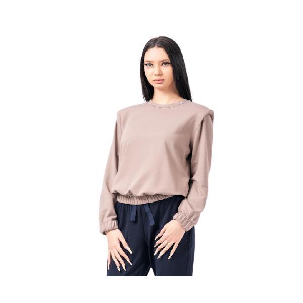 Bluză cu pernițe la umeri lazo, bej, masura 3xl