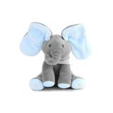 Jucarie interactiva Elefant Cucu Bau, Peek a Boo - canta si vorbeste, Gri/Albastru - Shop Like A Pro