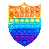 Jucarie antistres Push Pop Bubble, Pop It, shield, Multicolor, 14x11 cm - Shop Like A Pro
