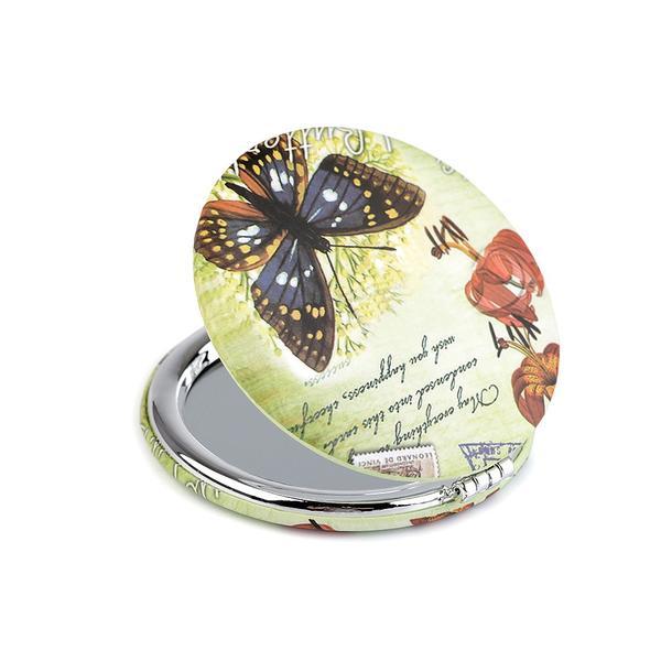Oglinda poseta dubla butterfly 7.2 cm, yellow green