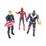 Set 3 Figurine Super Eroi Avengers - Spider Man, Thanos, Captain America, 17 cm
