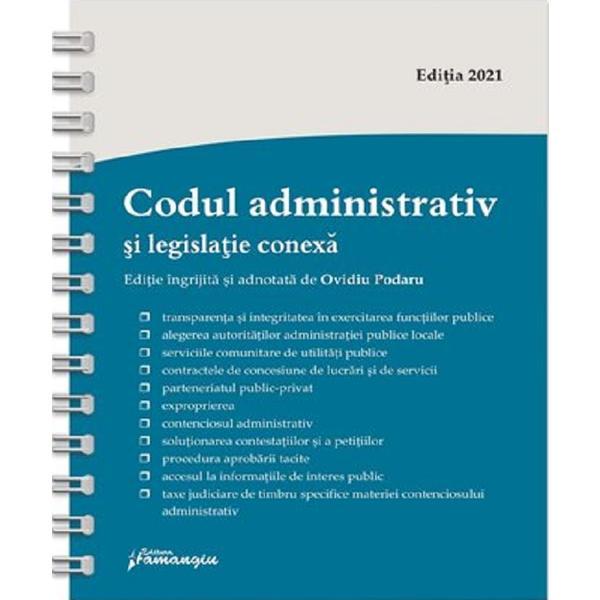 Codul administrativ si legislatie conexa Act.1 martie 2021 - Ovidiu Podaru, editura Hamangiu