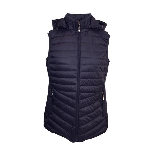 Vesta matlasata cu gluga dama, univers fashion, culoare albastru, xl