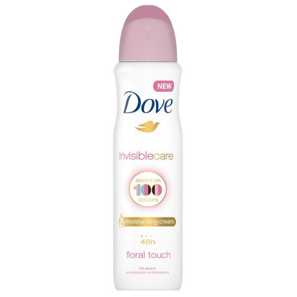 Deodorant antiperspirant spray, Dove, Invisible Care, Floral Touch, 48h, 150 ml #150 poza noua reduceri 2022