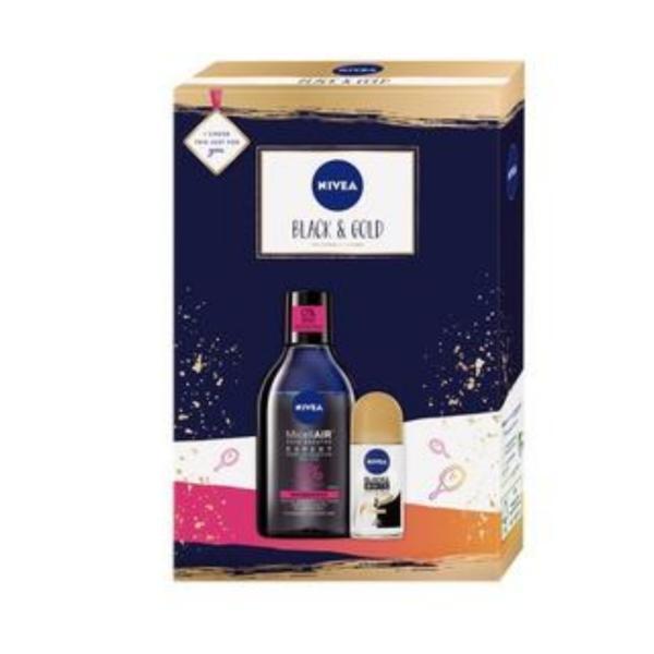Set cadou micellair 400ml + roll on 50ml nivea black gold