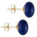 Cercei Aur Galben de 14 karate, Tip Surub, cu Pietre Semipretioase Naturale de Lapis Lazuli de 12 mm