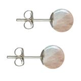 Cercei Argint, Tip Surub, cu Pietre Semipretioase Naturale de Cuart Roz de 8 mm