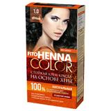 Vopsea de Par Demi-permanenta Fito Henna Color Fitocosmetic, 1.0 Negru, 115 ml