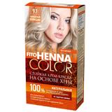 Vopsea de Par Demi-permanenta Fito Henna Color Fitocosmetic, 9.1 Blond Cenusiu, 115 ml