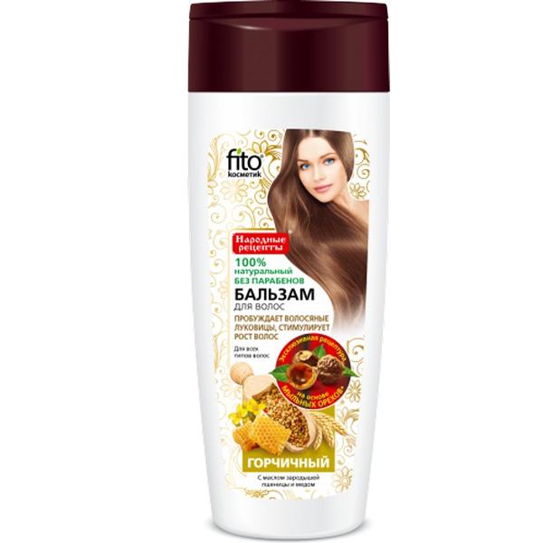 Balsam pentru stimularea cresterii pentru toate tipurile de par pe baza de nuci de sapun mustar germeni de grau si miere fitocosmetic, 270 ml