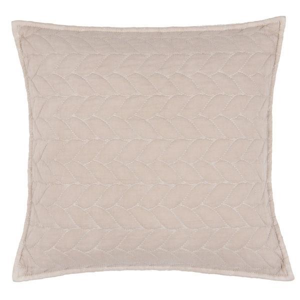 Fata de perna din bumbac bej matlasat 50 cm x 50 cm - decorer