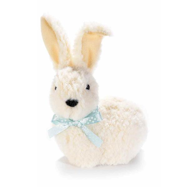 Figurina iepuras paste textil crem 11 cm x 8 cm x 18 h - decorer