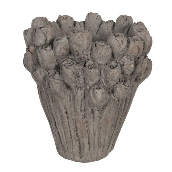 Ghiveci din ceramica gri roses diametru 23 cm x 25 h 