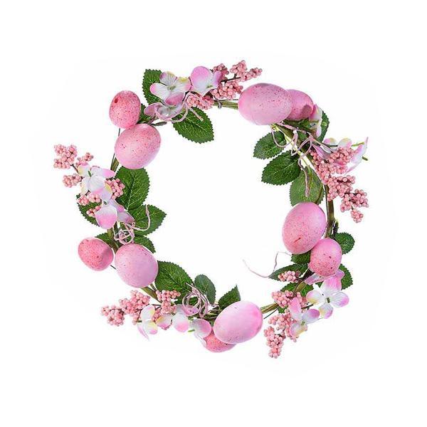 Coronita paste decorata cu oua roz diametru 29 cm