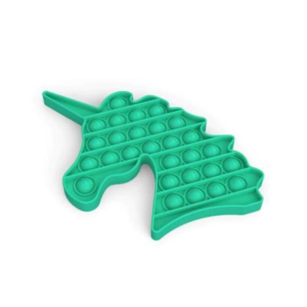 Jucarie antistres push pop bubble, pop it, unicorn, verde 16.5x17.5cm