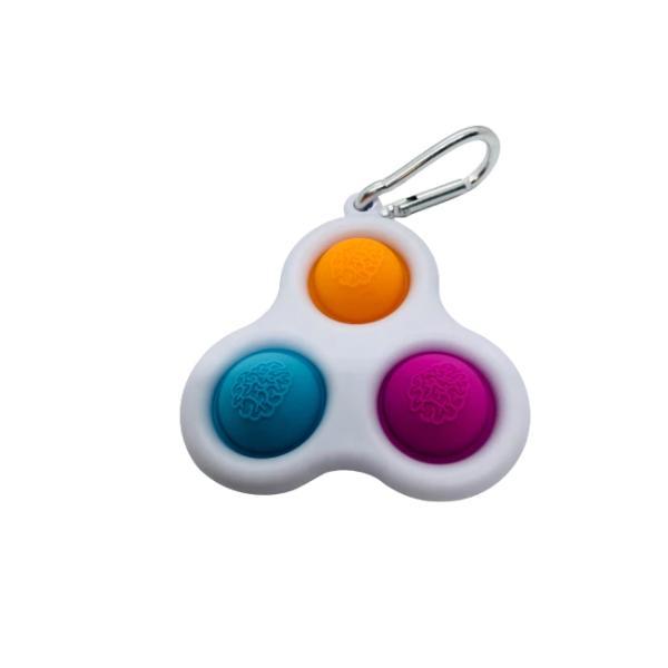 Jucarie push pop bubble fidget, pop it, breloc, albastru/roz/portocaliu, 7x7cm - oem