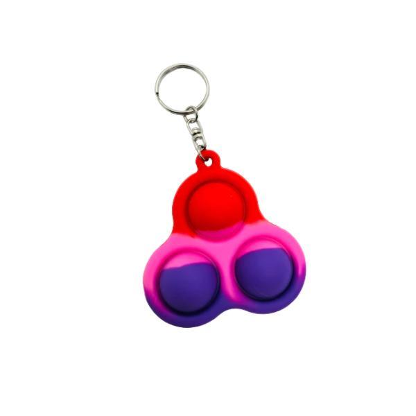 Jucarie push pop bubble fidget, pop it, breloc, multicolor, 7x7cm - oem