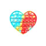 Jucarie antistres Push Pop Bubble, Pop It, Heart, Albastru/Galben, Pixel Spring, 12x12 cm