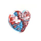 Jucarie antistres Push Pop Bubble, Pop It, Inima, Blued, Albastru/Rosu, Pixel Spring, 12x12 cm - OEM