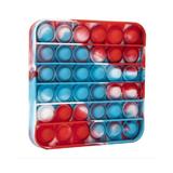 Jucarie antistres Push Pop Bubble, Pop It, Patrat Universe, Rosu Albastru, 12x12 cm - OEM