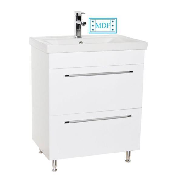 Baza si lavoar baie gn0541 - 60 cm, sertare, alb