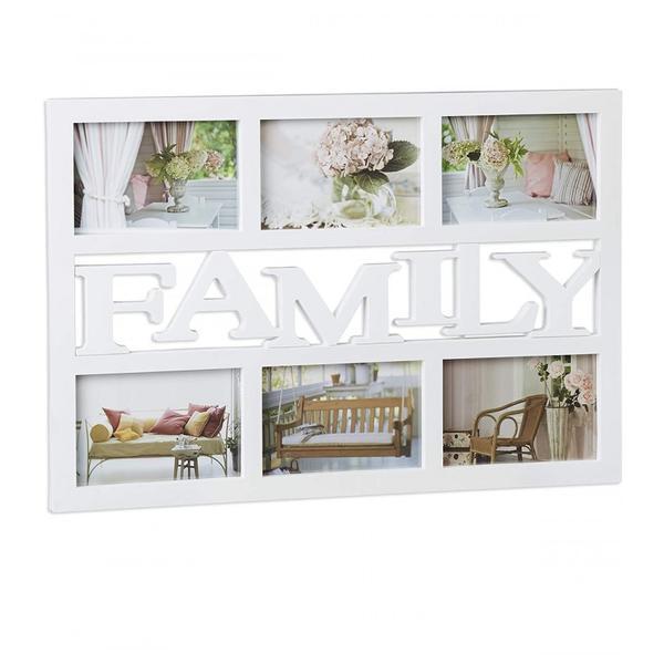 Rame foto Family, colaj 6 poze, Alb, 48 x 33 cm