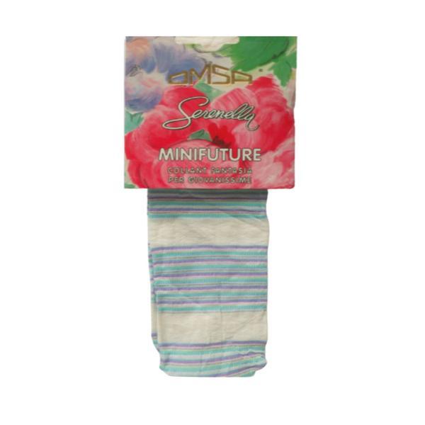 Dres omsa pentru copii, serenella, 40 den, lycra, alb cu model, 2-4 ani, 85-100 cm