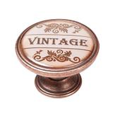 Buton pentru mobila, Vintage 550CB27, finisaj cupru antichizat, D37 mm - Maxdeco