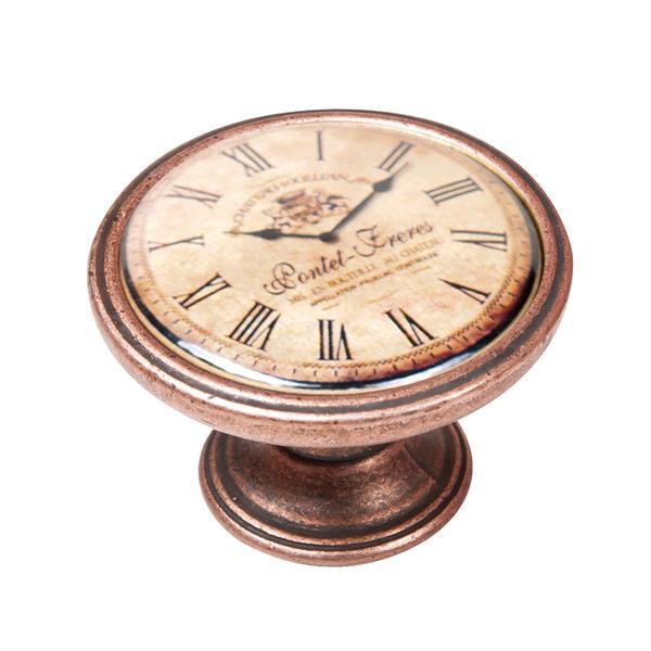 Buton pentru mobila, Clock5 550CB24, finisaj cupru antichizat, D37 mm - Maxdeco