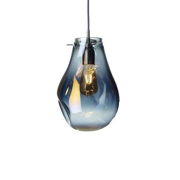 Lustra suspendata namida, abajur de sticla, inaltime 30cm