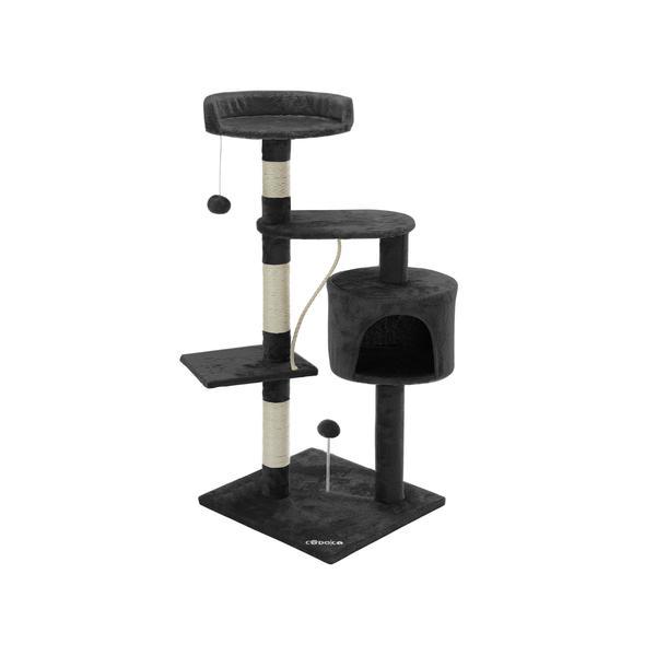 Ansamblu de joaca pentru pisici cu platforma mare pentru vizionare, gri, h 112 cm - caerus capital