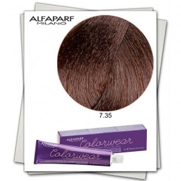 Vopsea fara amoniac - alfaparf milano color wear nuanta 7.35 biondo medio dorato mogano