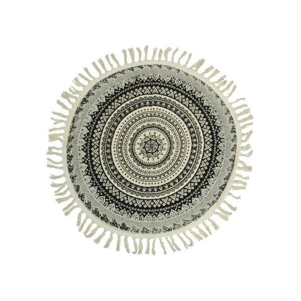 Covoras rotund decorativ, model cu franjuri, diametru 70 cm, topi dreams