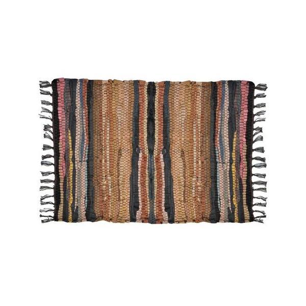 Covoras din piele, model traditional, rustic, antialunecare, 60 x 40 cm, topi dreams