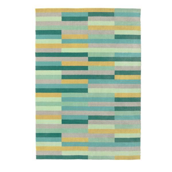 Covor decorativ, tesatura plata, lucrat manual, din lana, model geometric, 240 x 170 cm, multicolor, topi dreams