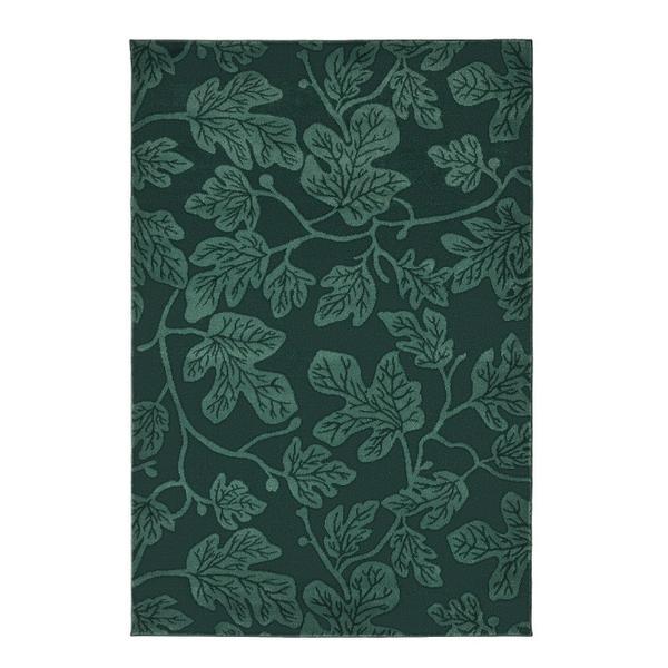 Covor decorativ, fir scurt, 133x195 cm, model cu flori, verde, topi dreams