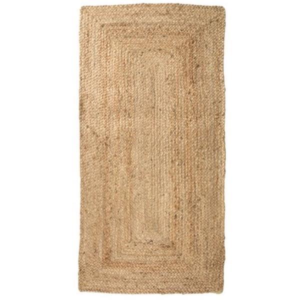 Covor decorativ tip traversa, din iuta, model cu impletituri, dreptunghiular, 140 x 70 cm, natur, topi dreams