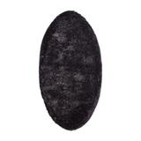 Covor decorativ latos, rezistent la trafic intens, oval, model simplu, 150 x 80 cm, gri inchis, Topi Dreams