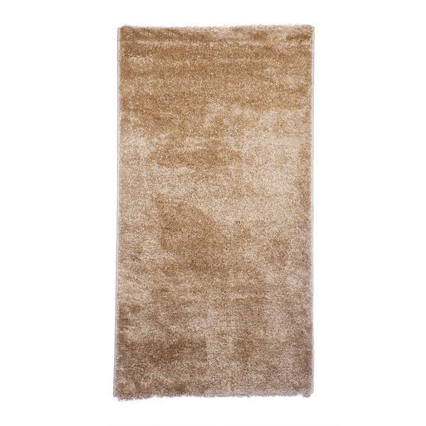 Covor decorativ cu fir lung, blana sintetica, model simplu, 110 x 60 cm, maro cafeniu, topi dreams