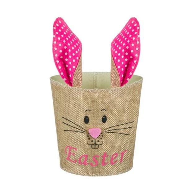 Cosulet decor pentru paste, design iepuras si mesaj, 12.5 x 20.5 cm, multicolor - topi toy