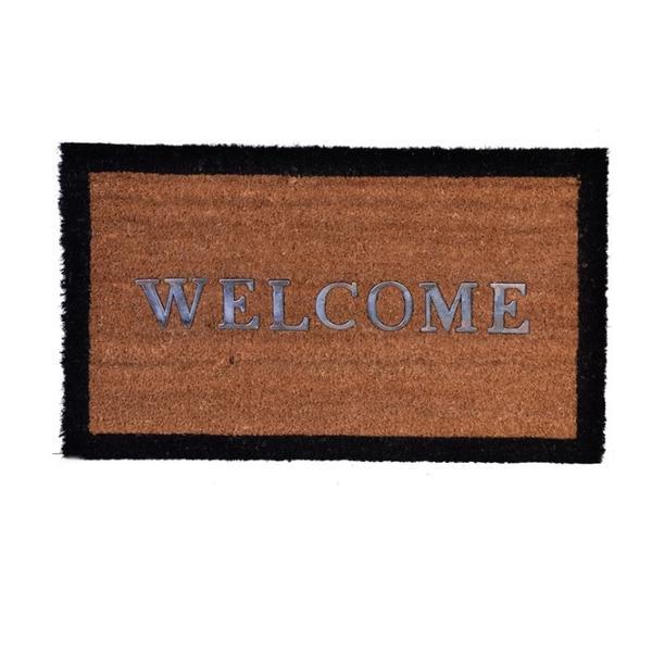 Covoras decorativ pentru usa de la intrare, design cu mesaj de intampinare inscriptionat, 75x45 cm, multicolor,topi toy