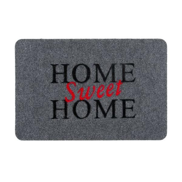 Covoras decorativ pentru intrare, design cu mesaje, 60x40 cm, gri, topi toy