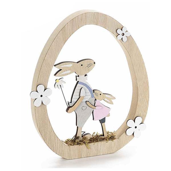 Decoratiune iepurasi paste boy din lemn 17 cm x 2 cm x 20 h